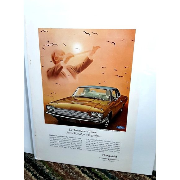 1966 Ford Thunderbird Town Landau Gold Print Ad vintage 60s - Picture 1 of 2